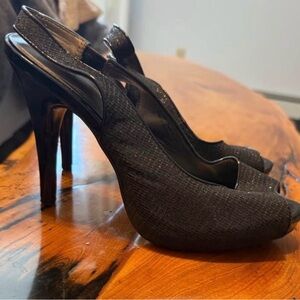 3/$17! Black Open Toe Heels